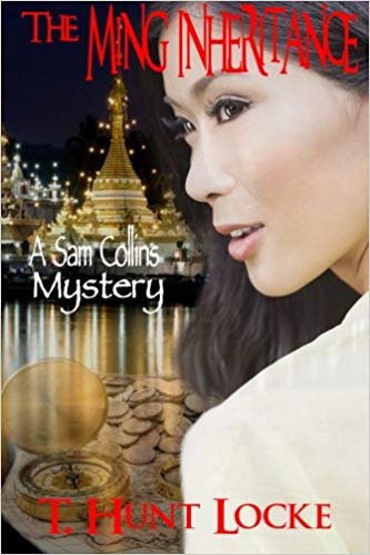Cover shows Asian female and pagoda in new T. Hunt Locke thriller